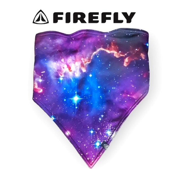 Firefly space universe stars galaxy clouds lined ski face mask Velcro kerchief - Picture 1 of 5